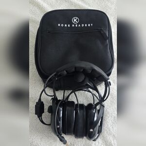 Black Headphones with Carrying Case